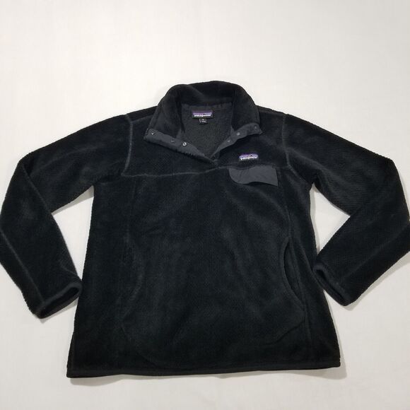Patagonia Jackets & Blazers - Patagonia Pullover Womens Medium Re-Tool Snap-T Fleece 1/4 Black Polartec